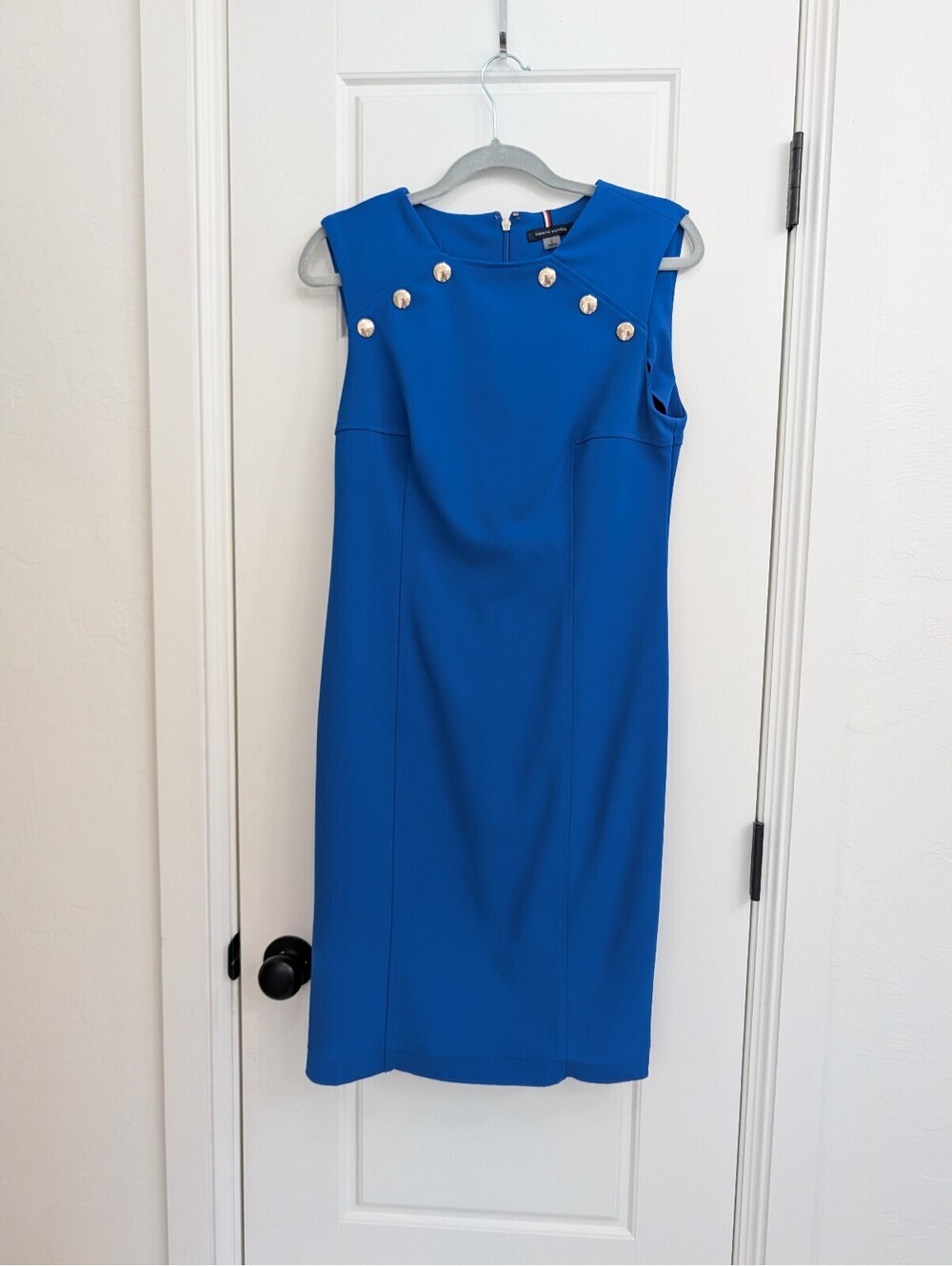 Bright blue sleeveless Tommy Hilfiger sheath dress